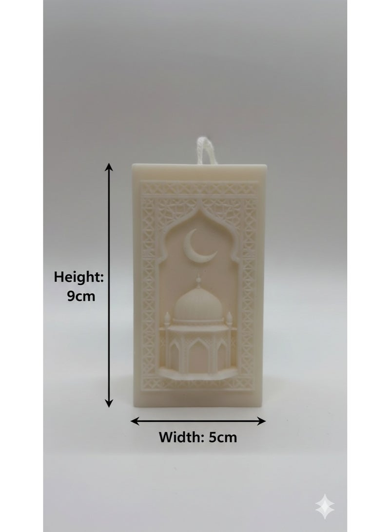 Serenity Candles شمعة رمضان سيرينيتي عود المحراب البيضاء – فتيل واحد (٧٧ جم) - Image 1